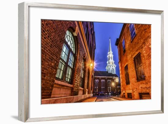 The North Church as Seen from Market Square, Portsmouth, New Hampshire-Jerry & Marcy Monkman-Framed Photographic Print