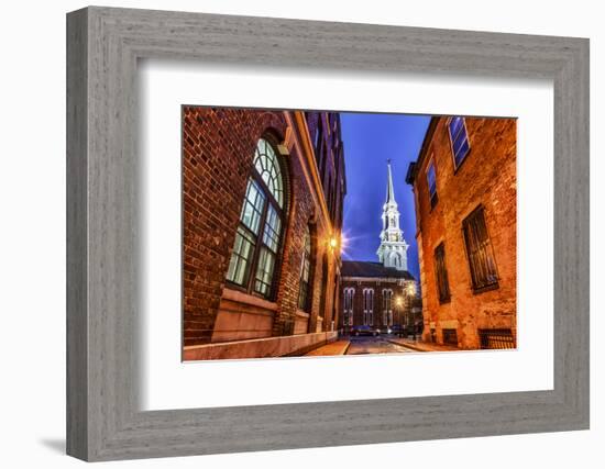 The North Church as Seen from Market Square, Portsmouth, New Hampshire-Jerry & Marcy Monkman-Framed Photographic Print