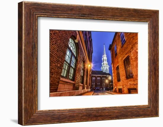 The North Church as Seen from Market Square, Portsmouth, New Hampshire-Jerry & Marcy Monkman-Framed Photographic Print