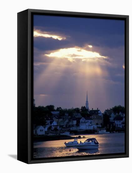 The North Church Rises Above Portsmouth, Piscataqua River, New Hampshire, USA-Jerry & Marcy Monkman-Framed Premier Image Canvas