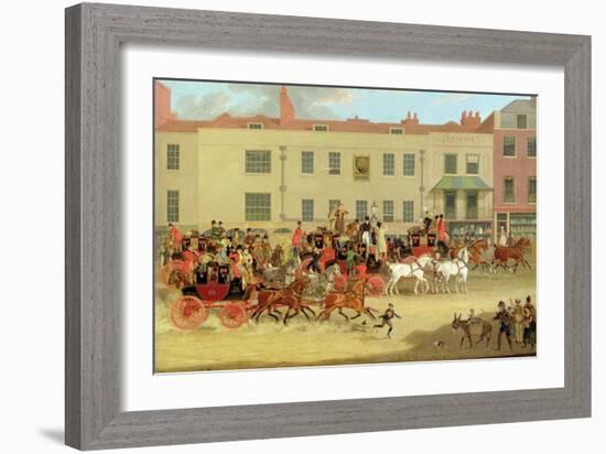 The North Country Mails at the Peacock, Islington, 1821-James Pollard-Framed Giclee Print