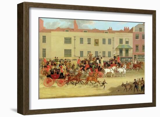 The North Country Mails at the Peacock, Islington, 1821-James Pollard-Framed Giclee Print