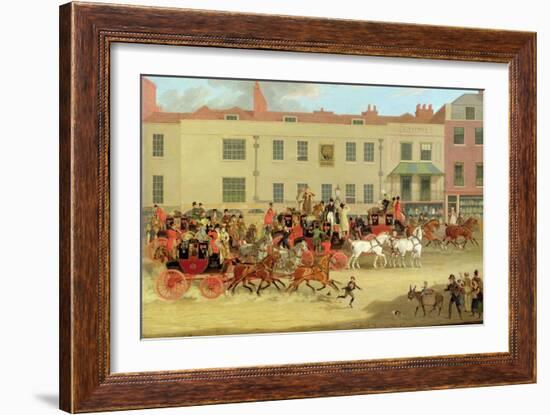 The North Country Mails at the Peacock, Islington, 1821-James Pollard-Framed Giclee Print