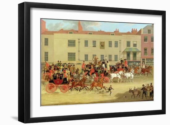 The North Country Mails at the Peacock, Islington, 1821-James Pollard-Framed Giclee Print