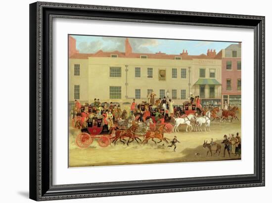 The North Country Mails at the Peacock, Islington, 1821-James Pollard-Framed Giclee Print