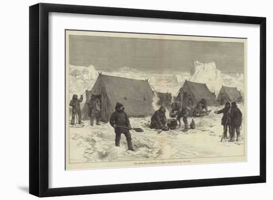 The North Pole Expedition, a Sledge Party Camping for the Night-Alfred William Hunt-Framed Giclee Print