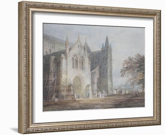 The North Porch of Salisbury Cathedral, circa 1796-J. M. W. Turner-Framed Giclee Print