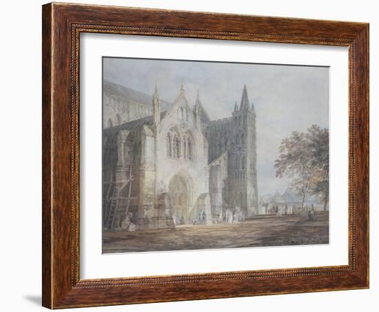 The North Porch of Salisbury Cathedral, circa 1796-J. M. W. Turner-Framed Giclee Print