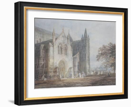 The North Porch of Salisbury Cathedral, circa 1796-J. M. W. Turner-Framed Giclee Print