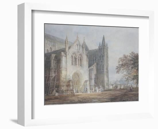 The North Porch of Salisbury Cathedral, circa 1796-J. M. W. Turner-Framed Giclee Print