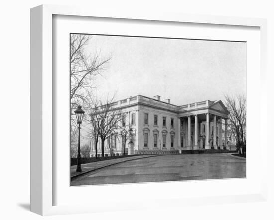 The North Portico of the White House, Washington D.C., USA, 1908-null-Framed Giclee Print