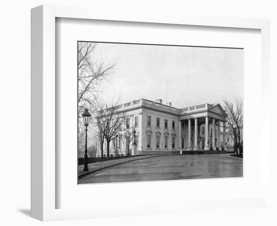 The North Portico of the White House, Washington D.C., USA, 1908-null-Framed Giclee Print