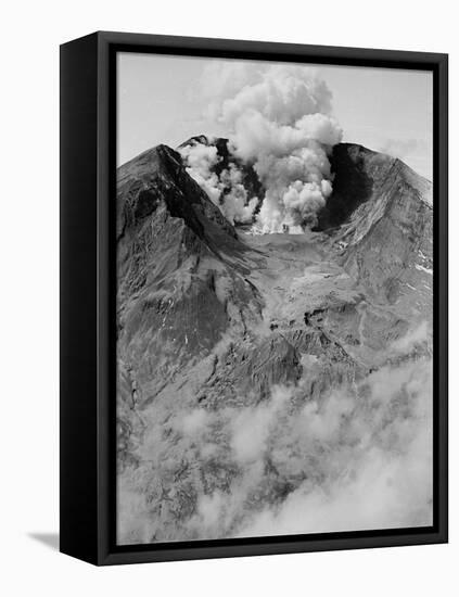 The North Side of Mount St. Helens is Wide Open as the Volcano Starts to Erupt-null-Framed Premier Image Canvas