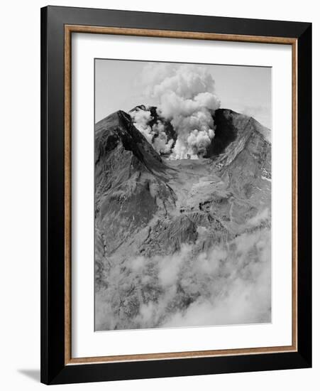 The North Side of Mount St. Helens is Wide Open as the Volcano Starts to Erupt-null-Framed Photographic Print