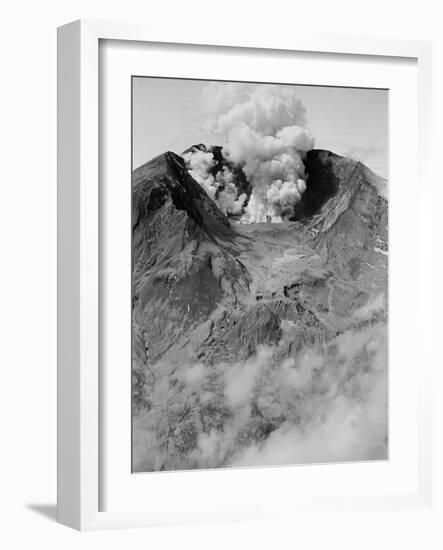 The North Side of Mount St. Helens is Wide Open as the Volcano Starts to Erupt-null-Framed Photographic Print