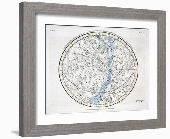 The Northern Hemisphere, from 'A Celestial Atlas' 1822-Alexander Jamieson-Framed Giclee Print