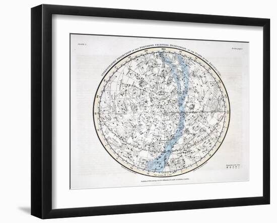 The Northern Hemisphere, from 'A Celestial Atlas' 1822-Alexander Jamieson-Framed Giclee Print