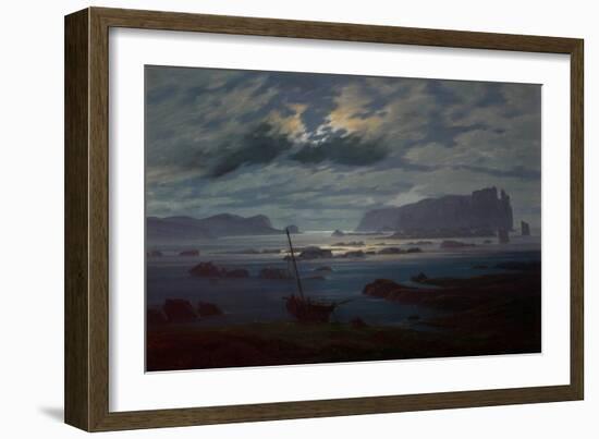 The Northern Sea in Moonlight, 1823-24-Caspar David Friedrich-Framed Giclee Print