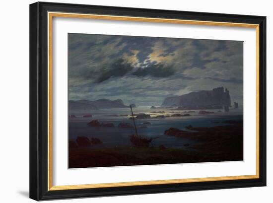 The Northern Sea in Moonlight, 1823-24-Caspar David Friedrich-Framed Giclee Print