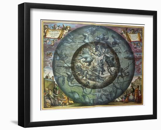 The Northern Sky, 1661-Andreas Cellarius-Framed Giclee Print