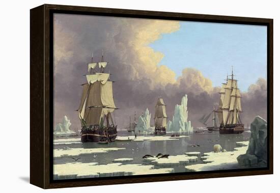 The Northern Whale Fishery: the "Swan" and "Isabella", C. 1840-John Of Hull Ward-Framed Premier Image Canvas