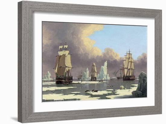 The Northern Whale Fishery: the "Swan" and "Isabella", C. 1840-John Of Hull Ward-Framed Giclee Print