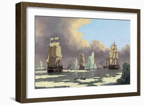 The Northern Whale Fishery: the "Swan" and "Isabella", C. 1840-John Of Hull Ward-Framed Giclee Print