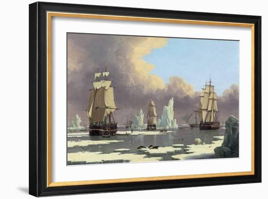 The Northern Whale Fishery: the "Swan" and "Isabella", C. 1840-John Of Hull Ward-Framed Giclee Print