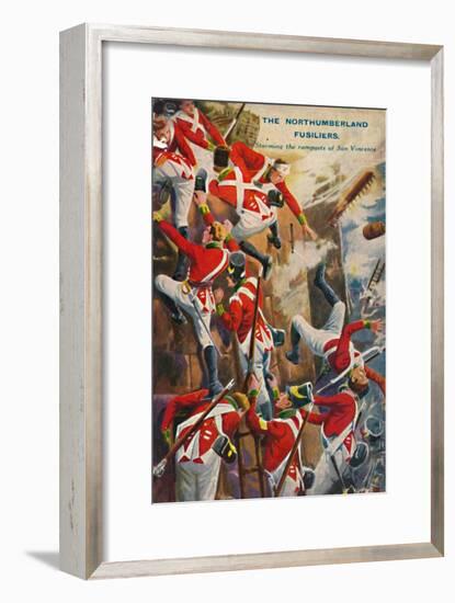 'The Northumberland Fusiliers. Storming the ramparts of San Vincente', 1812, (1939)-Unknown-Framed Giclee Print