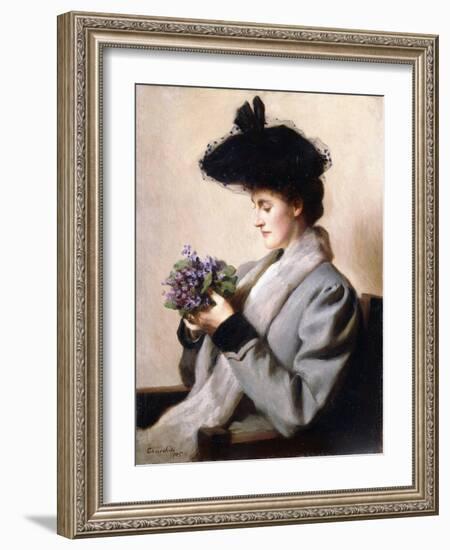 The Nosegay of Violets - Portrait of a Woman, 1905-William Worcester Churchill-Framed Premium Giclee Print