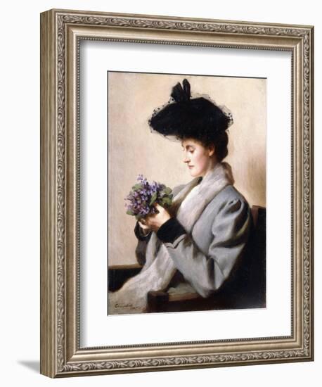 The Nosegay of Violets - Portrait of a Woman, 1905-William Worcester Churchill-Framed Giclee Print