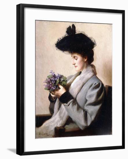 The Nosegay of Violets - Portrait of a Woman, 1905-William Worcester Churchill-Framed Giclee Print