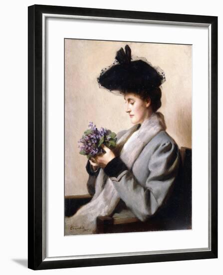 The Nosegay of Violets - Portrait of a Woman, 1905-William Worcester Churchill-Framed Giclee Print