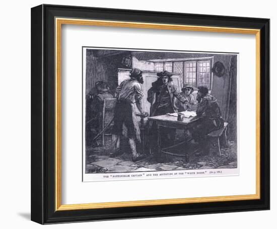 "The Nottingham Captain" and the Agitators at the White Horse Ad 1817-Paul Hardy-Framed Giclee Print