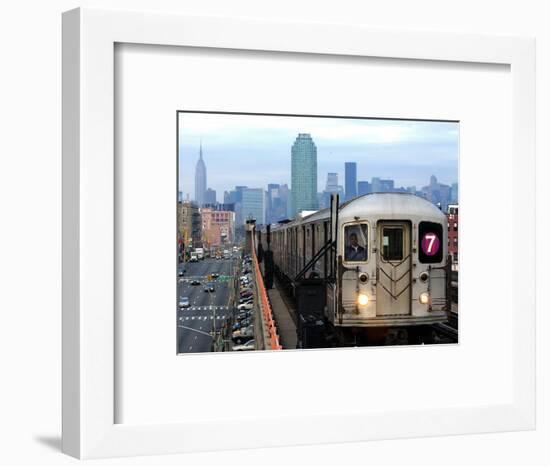 The Number 7 Train Runs Through the Queens Borough of New York-null-Framed Photographic Print