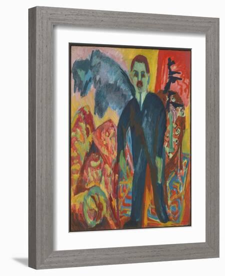 The Nurse, 1917-18 (Oil on Canvas)-Ernst Ludwig Kirchner-Framed Giclee Print