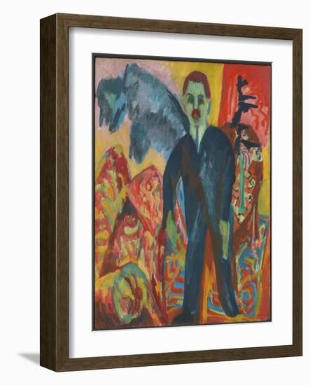 The Nurse, 1917-18 (Oil on Canvas)-Ernst Ludwig Kirchner-Framed Giclee Print