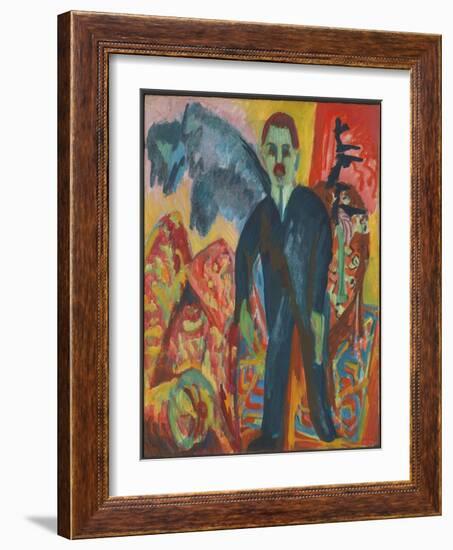 The Nurse, 1917-18 (Oil on Canvas)-Ernst Ludwig Kirchner-Framed Giclee Print