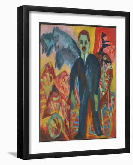 The Nurse, 1917-18 (Oil on Canvas)-Ernst Ludwig Kirchner-Framed Giclee Print