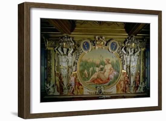 The Nymph of Fontainebleau, Detail of Decorative Scheme in the Gallery of Francis I, 1530-40-Rosso Fiorentino (Battista di Jacopo)-Framed Giclee Print