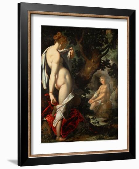 The Nymph Salmacis and Hermaphroditus, Ca 1580-1582-Bartholomeus Spranger-Framed Giclee Print