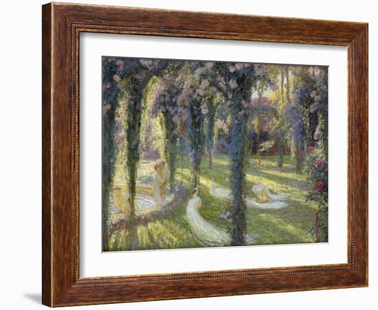 The Nymphs in the Garden, Les Nymphes dans un Jardin-Henri Martin-Framed Giclee Print