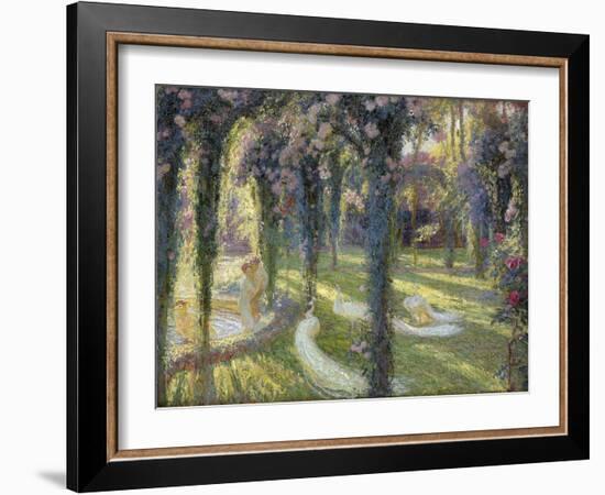 The Nymphs in the Garden, Les Nymphes dans un Jardin-Henri Martin-Framed Giclee Print