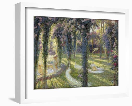 The Nymphs in the Garden, Les Nymphes dans un Jardin-Henri Martin-Framed Giclee Print