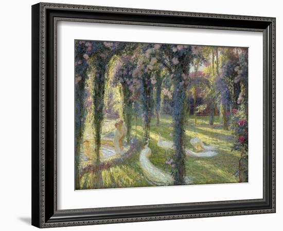 The Nymphs in the Garden, Les Nymphes dans un Jardin-Henri Martin-Framed Giclee Print