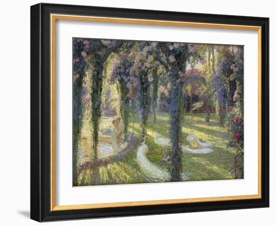 The Nymphs in the Garden, Les Nymphes dans un Jardin-Henri Martin-Framed Giclee Print