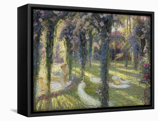 The Nymphs in the Garden, Les Nymphes dans un Jardin-Henri Martin-Framed Premier Image Canvas