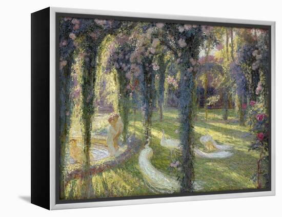 The Nymphs in the Garden, Les Nymphes dans un Jardin-Henri Martin-Framed Premier Image Canvas