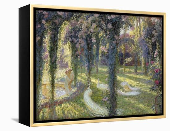 The Nymphs in the Garden, Les Nymphes dans un Jardin-Henri Martin-Framed Premier Image Canvas