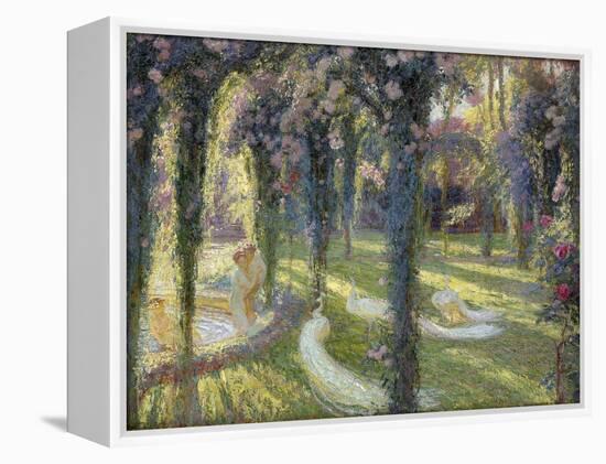 The Nymphs in the Garden, Les Nymphes dans un Jardin-Henri Martin-Framed Premier Image Canvas